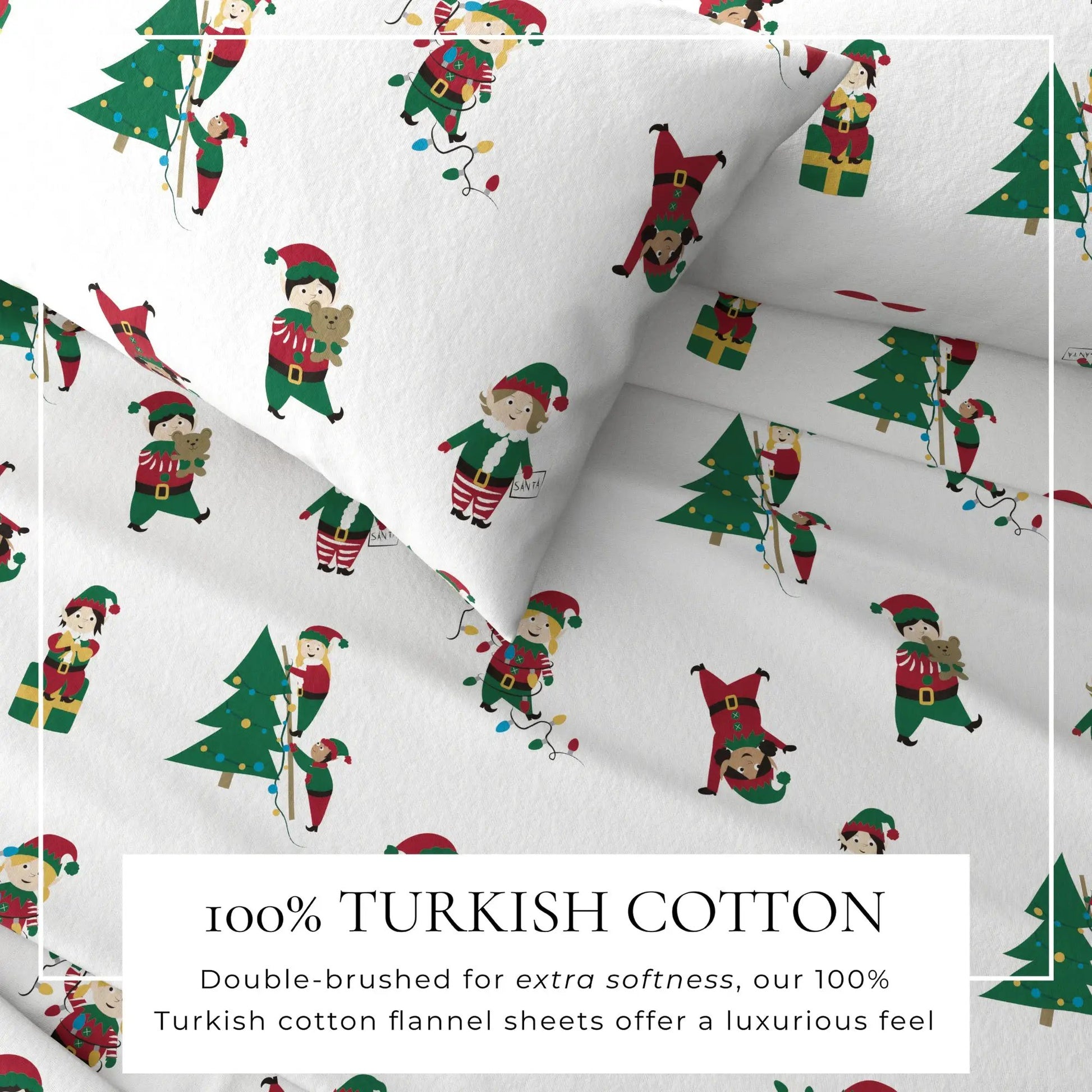 Turkish Cotton Christmas Flannel Sheet - Whittaker Collection from PriceLows™