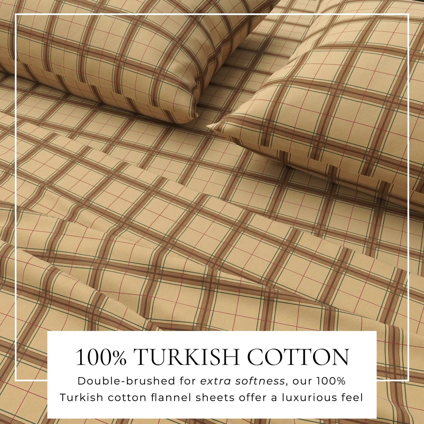 Turkish Cotton Flannel Sheet Set - Plaid & Stripe Collection from PriceLows™