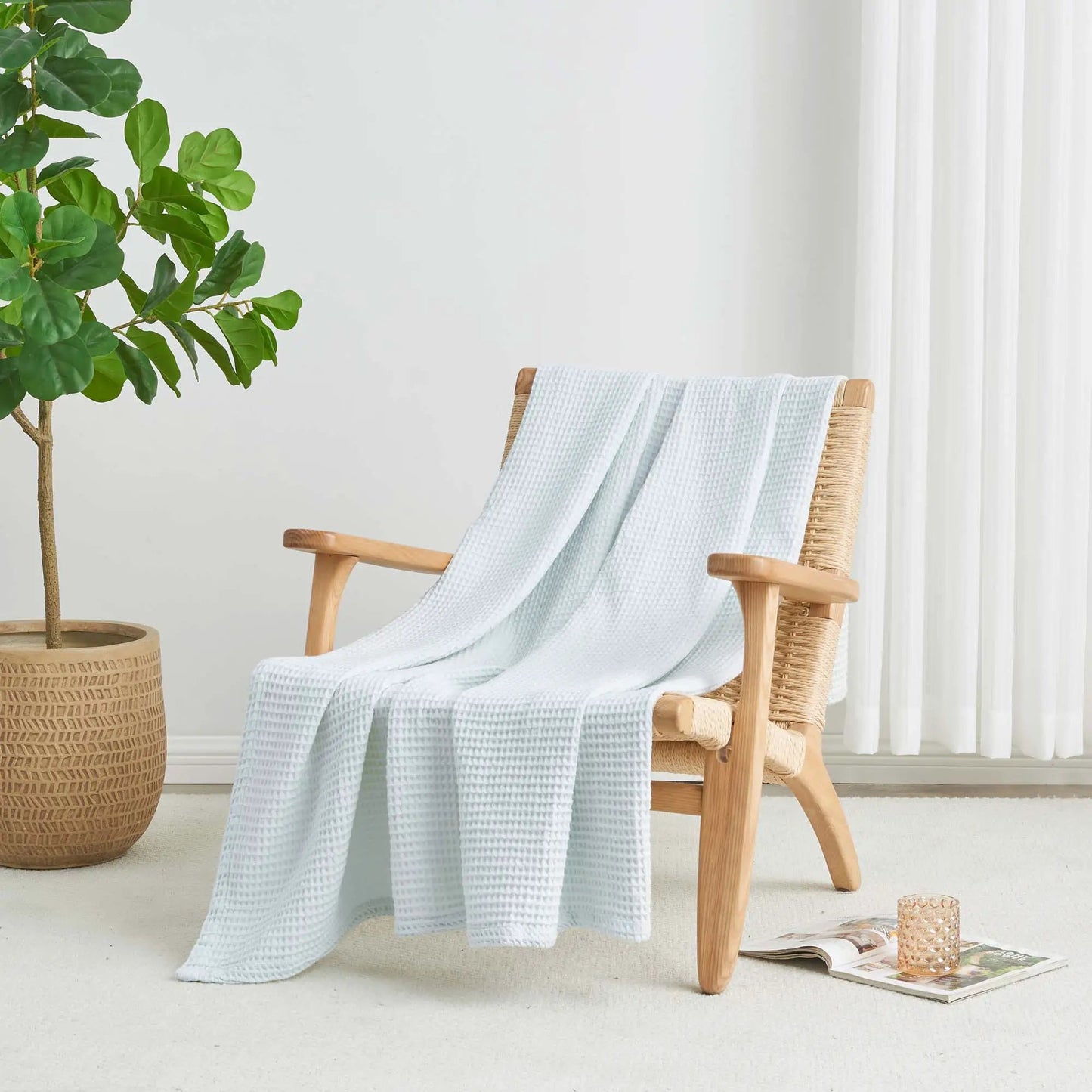 100% Cotton Waffle Weave Blanket - Mikala Collection from PriceLows™