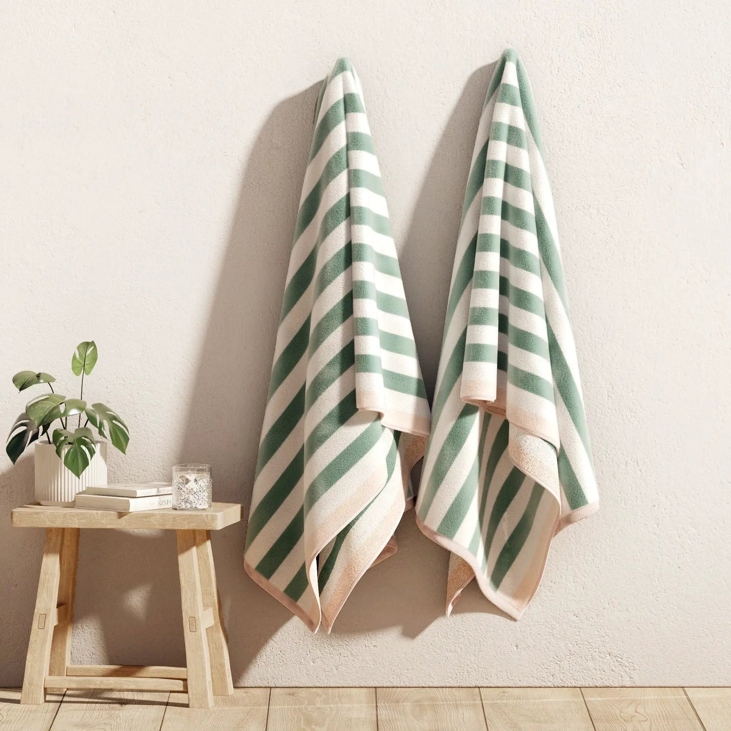Oversized Striped Border Cabana Beach Towel - Santa Cruz from PriceLows™