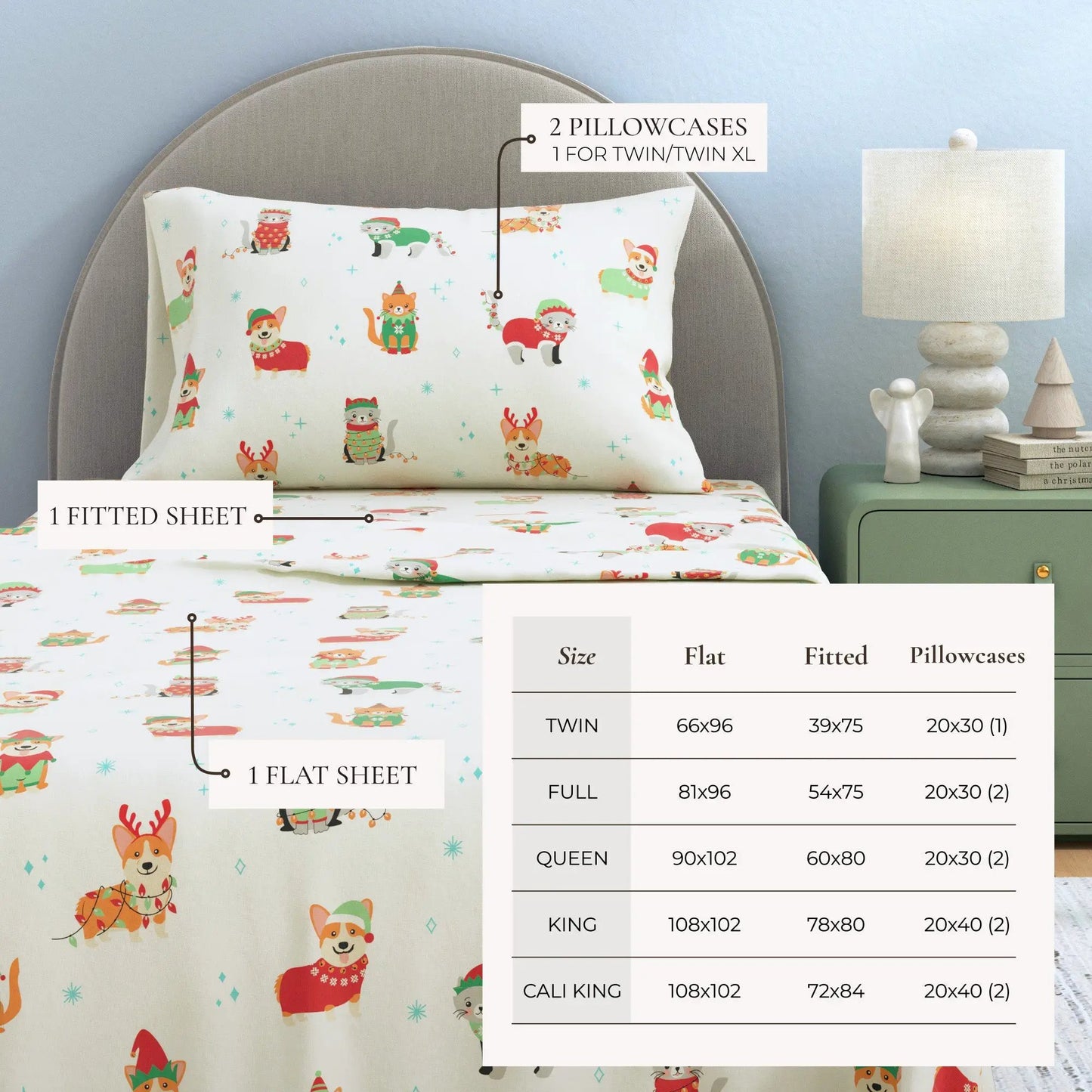 Turkish Cotton Christmas Flannel Sheet - Whittaker Collection from PriceLows™