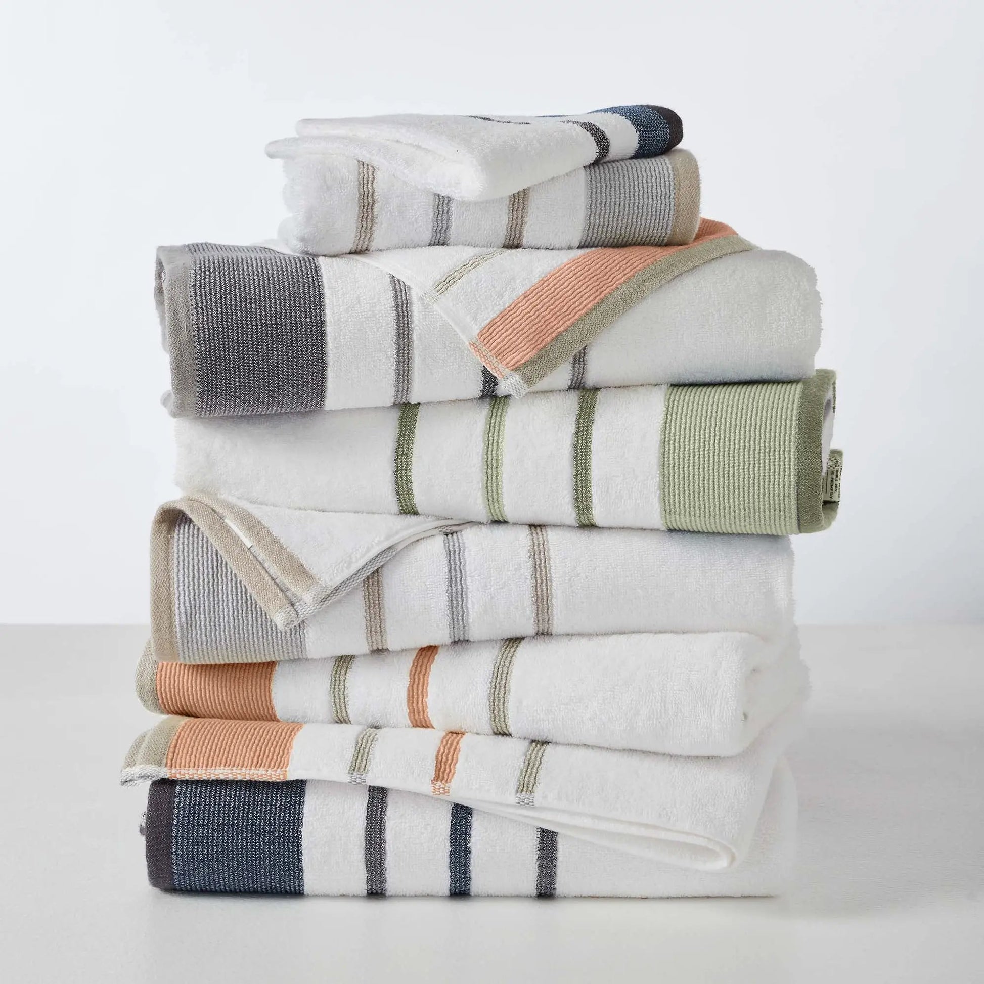 Decorative Cotton Stripe Bath Towel Set - Noelle Collection from PriceLows™