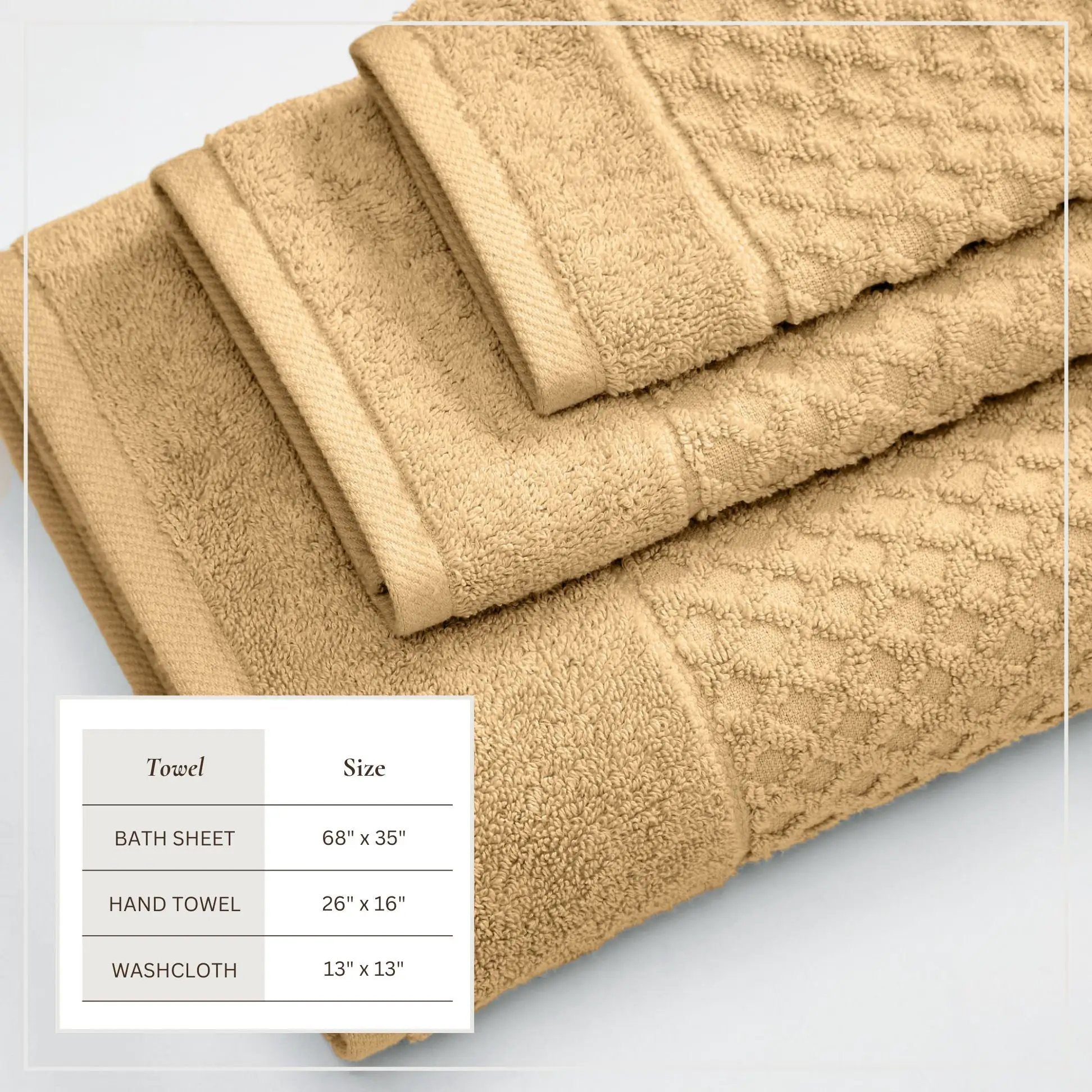 Cotton Diamond Waffle Weave Bath Towel Set - Grayson Collection from PriceLows™