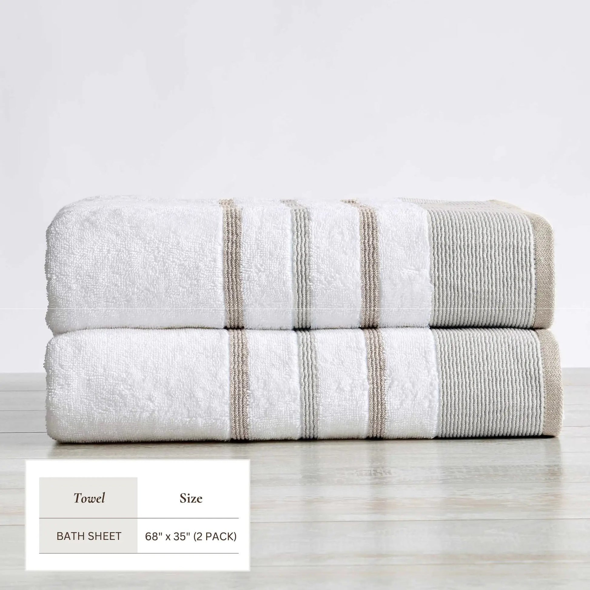 Decorative Cotton Stripe Bath Towel Set - Noelle Collection from PriceLows™