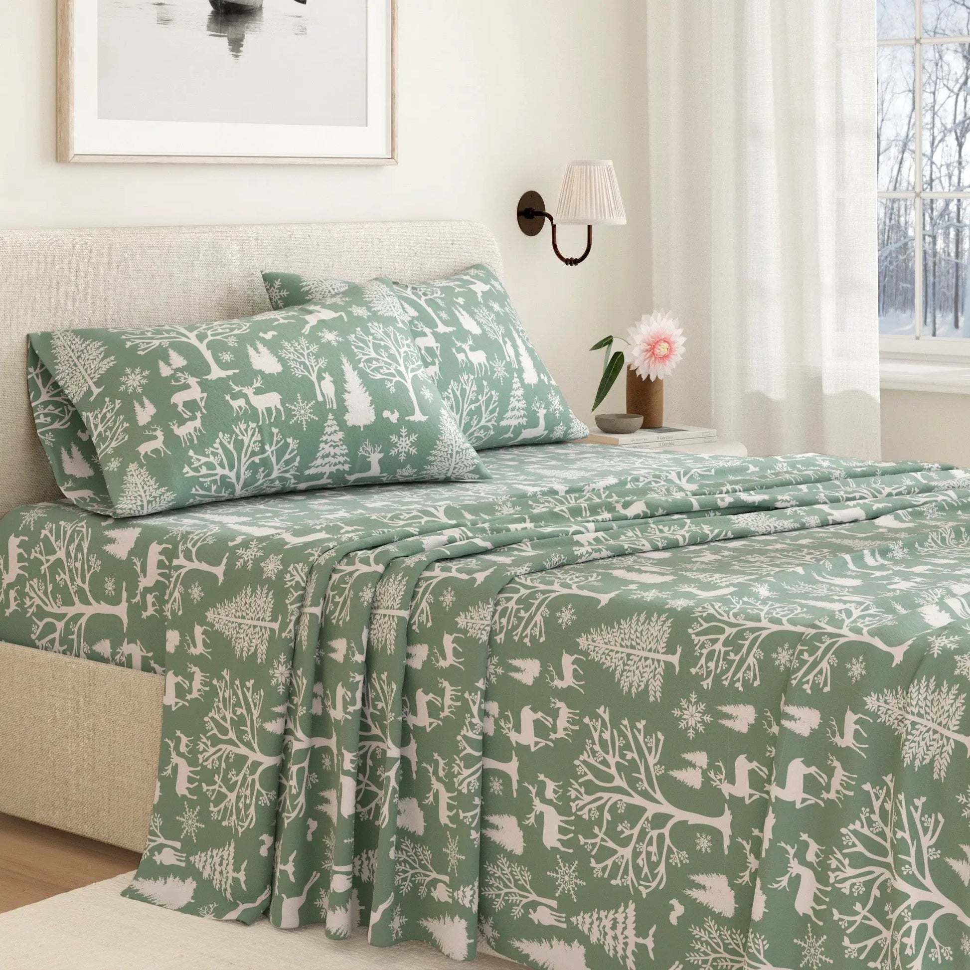 Turkish Cotton Flannel Sheet - Lakeview Collection from PriceLows™